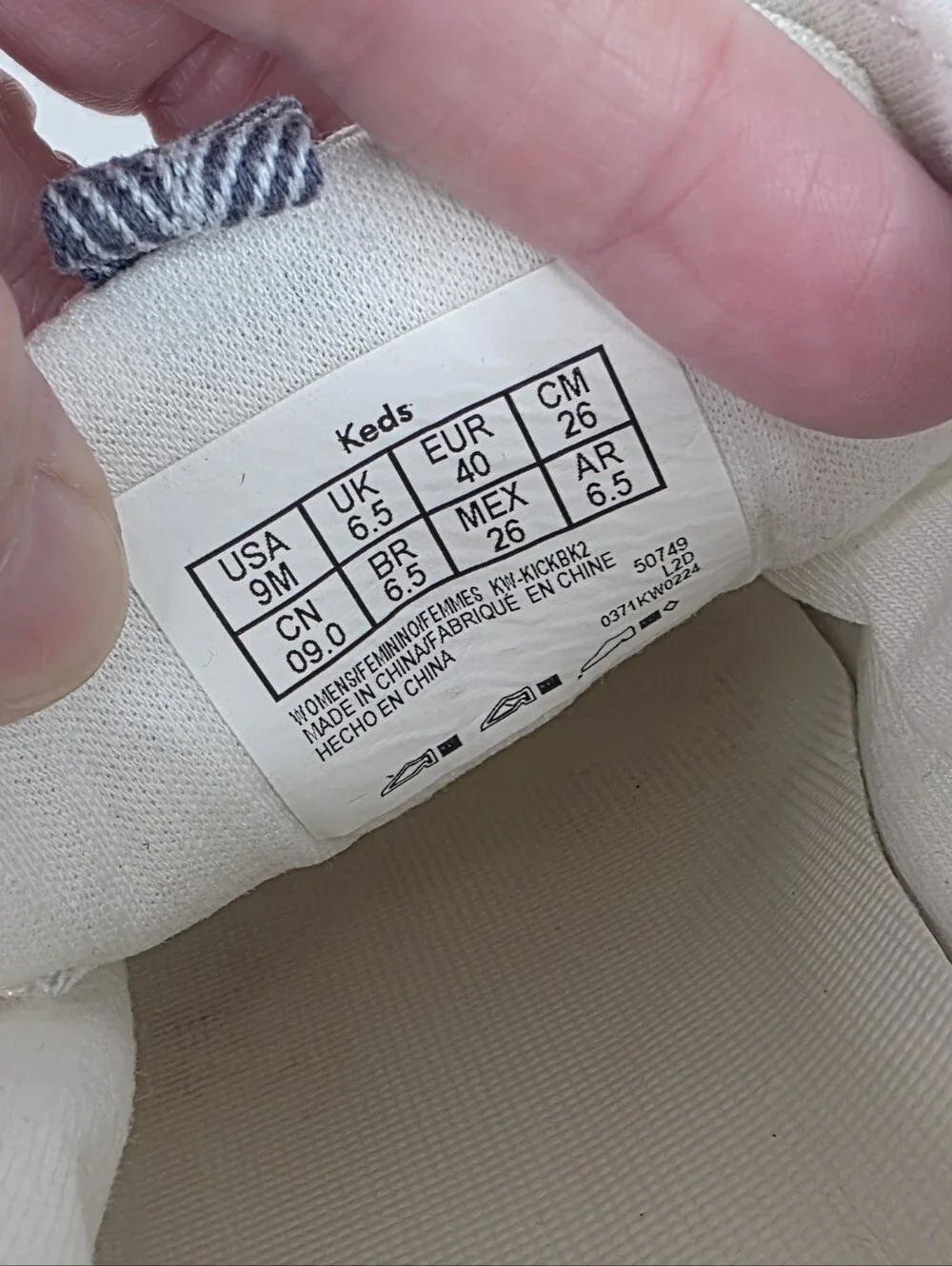 Keds Kickback White Canvas Sneakers with Blue Trim